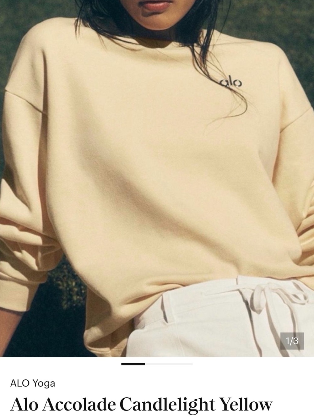 ALO Yoga Accolade Sweatshirt in Candlelight Yellow